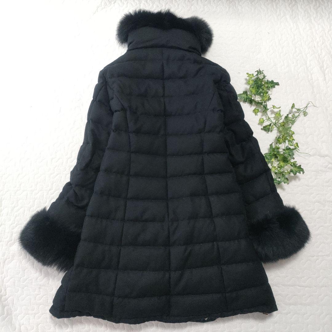 美品✨ヘルノ×ロロピアーナ　カシミヤ96％　ファーダウンコート　黒　46