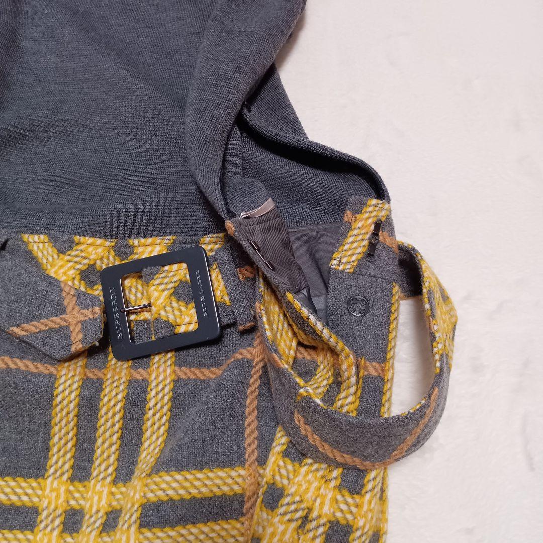 BURBERRY　バーバリーブルーレーベル　ニットワンピース　ドッキング　ベルト