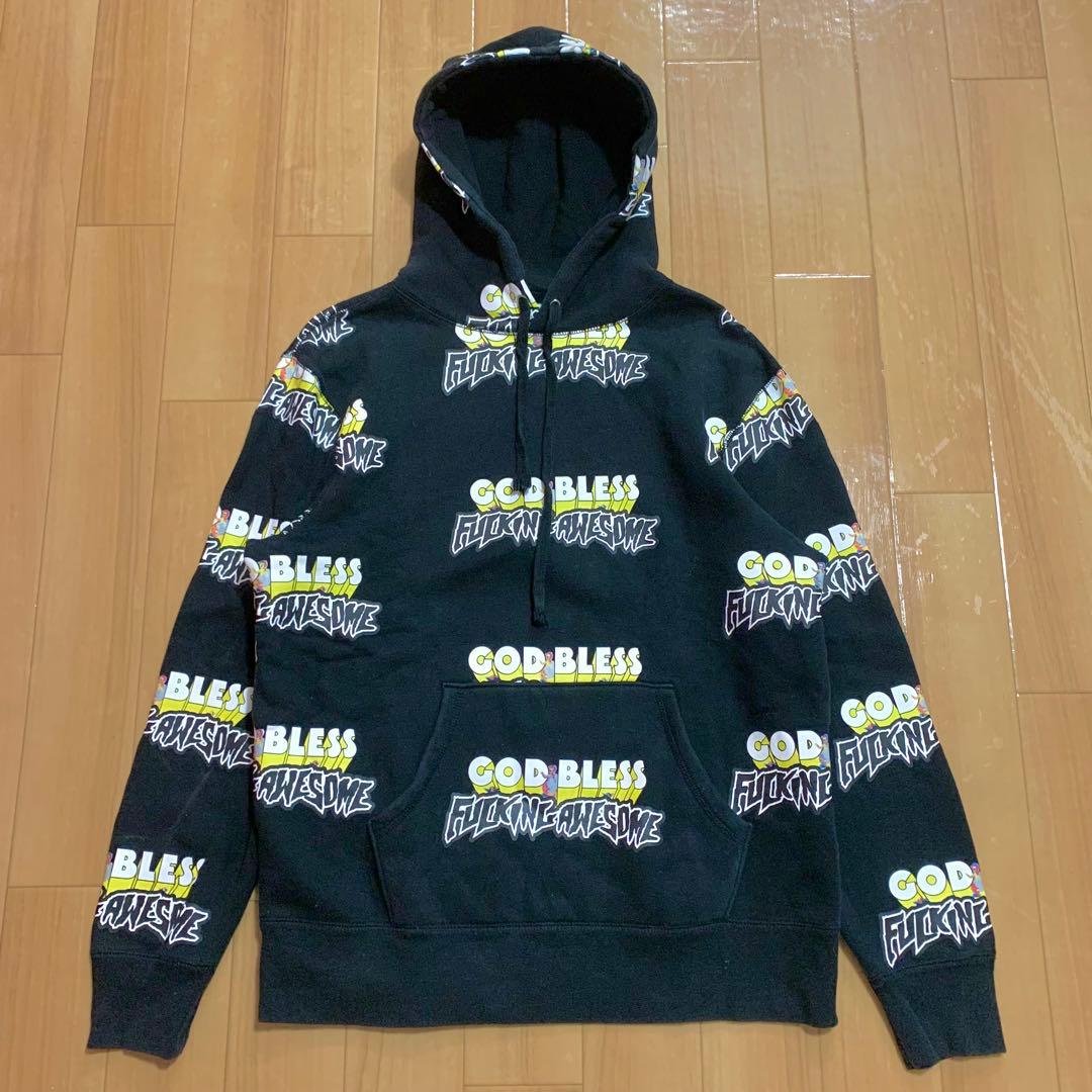 FUCKING AWESOME GOD BLESS 総柄 フーディー
