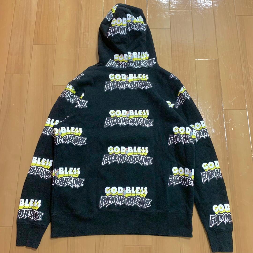 FUCKING AWESOME GOD BLESS 総柄 フーディー