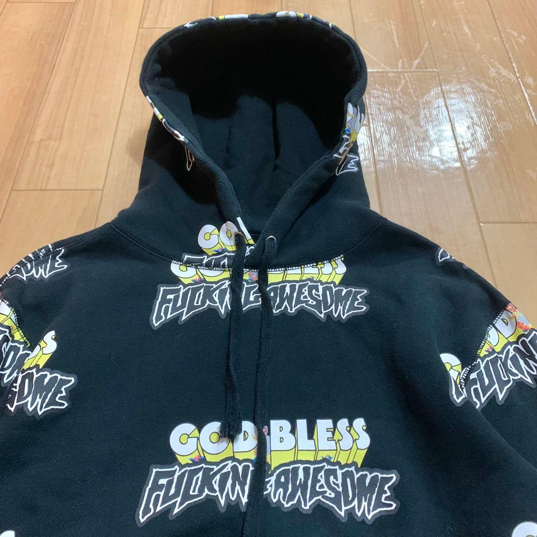 FUCKING AWESOME GOD BLESS 総柄 フーディー