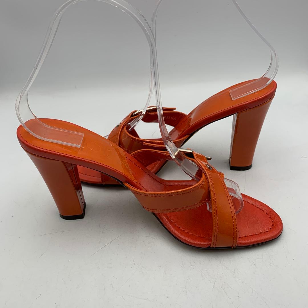 V955 ディオール サンダル 37 約23.5cm オレンジ