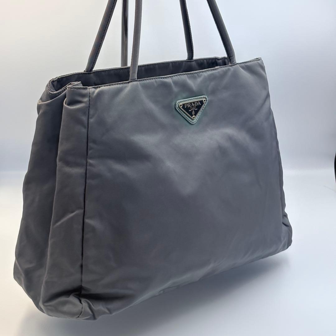 美品PRADAテスートアルデシア トートバッグ グレー A4可保存袋付き