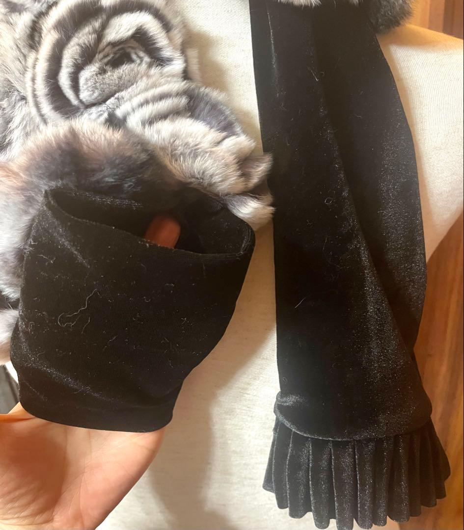 高級レッキスファー ローズモチーフ マフラー 贅沢♡13万でした