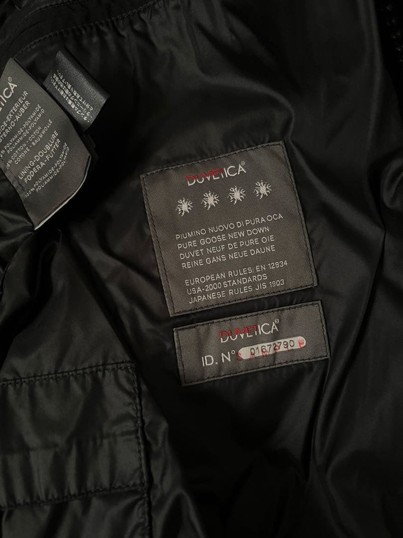 デュベティカフード付きダウンジャケット 黒　unisex ディオニシオ