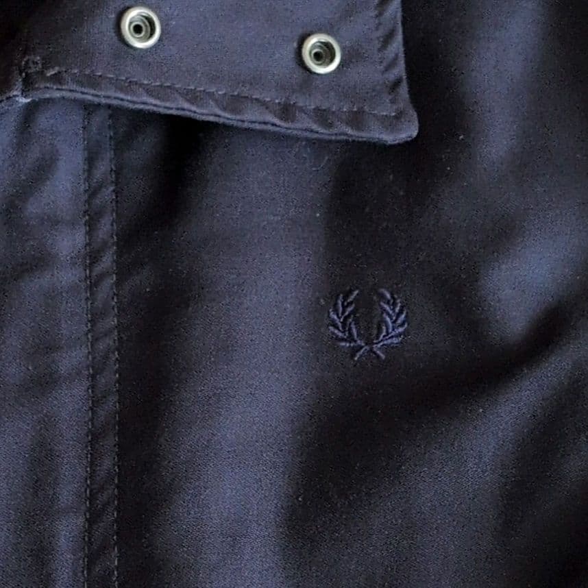 フレッドペリーモッズコートMネイビー　 月桂樹ロゴ　ロングコート