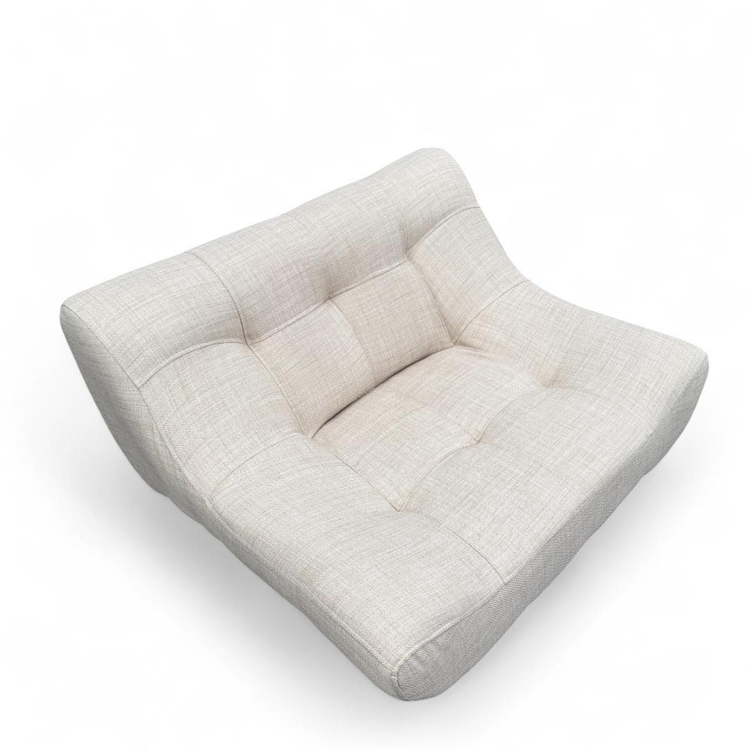 【新品】高級感あふれる1人掛けソファ ローソファ/ベージュ