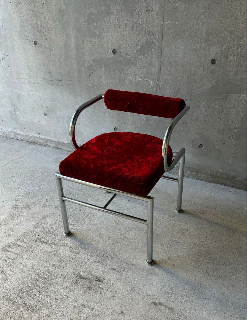 ベルベットチェア　ミッドセンチュリー　スペースエイジ　ポストモダン