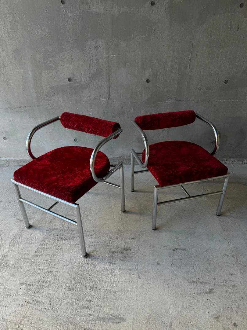 ベルベットチェア　ミッドセンチュリー　スペースエイジ　ポストモダン