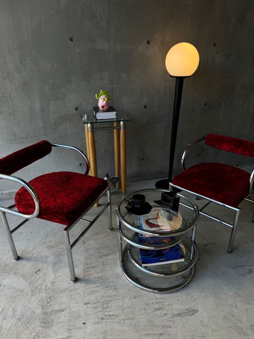 ベルベットチェア　ミッドセンチュリー　スペースエイジ　ポストモダン