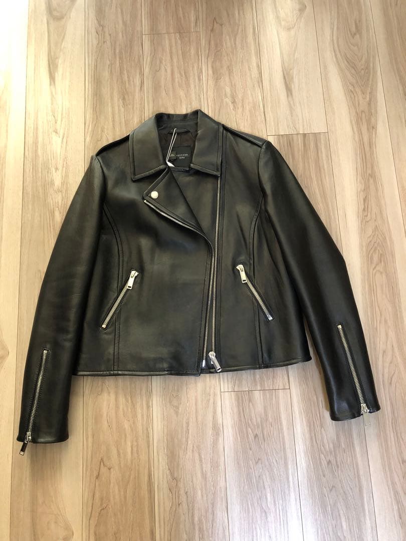 レザージャケット/マックスマーラ /ブラック/新品未使用/ライダーズジャケット