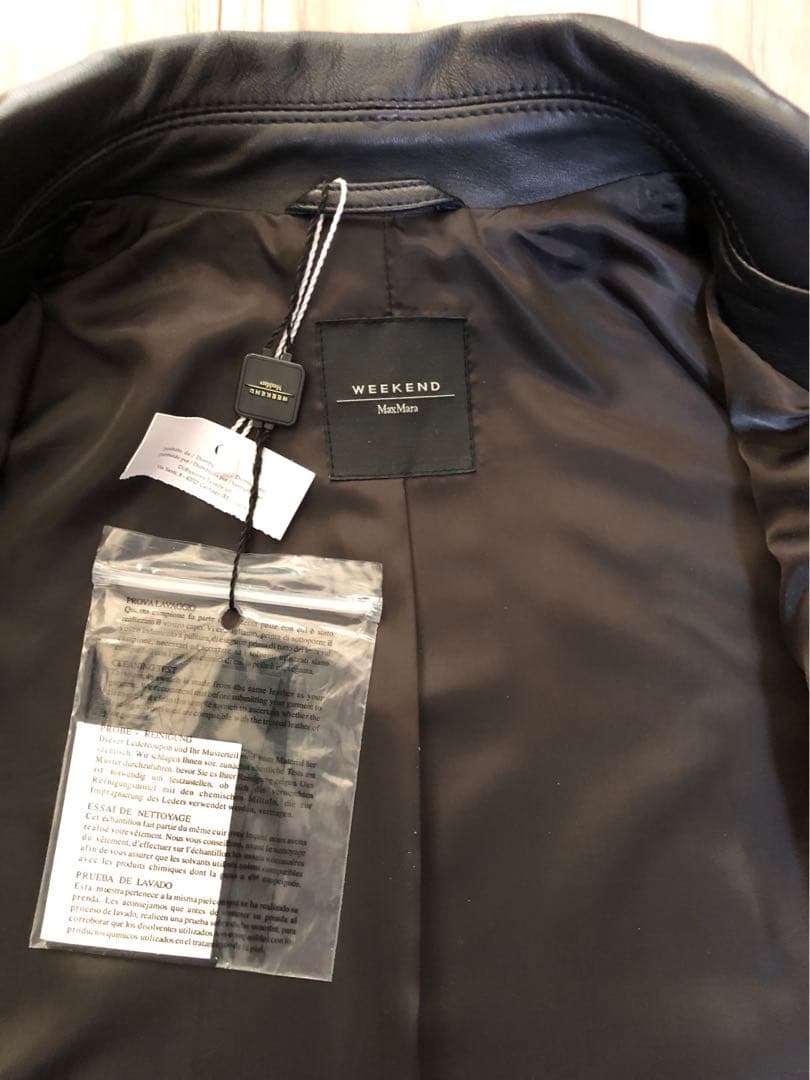 レザージャケット/マックスマーラ /ブラック/新品未使用/ライダーズジャケット