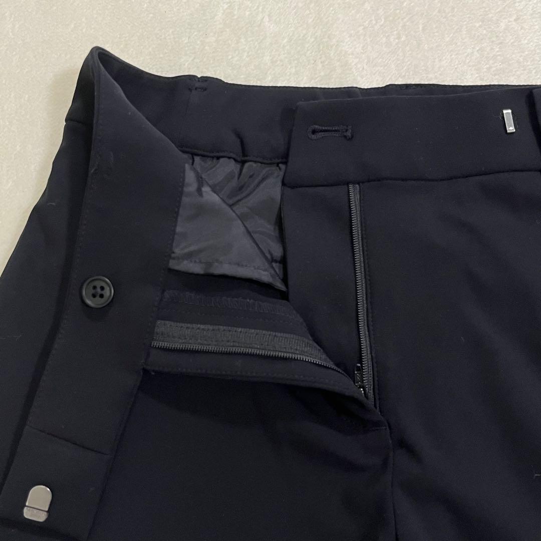 PLST プラステ 洗える パンツスーツ ノーカラー セットアップ 黒 S