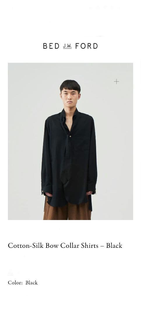 BED J.W. FORD　Bow Collar Shirts 2 BLACK