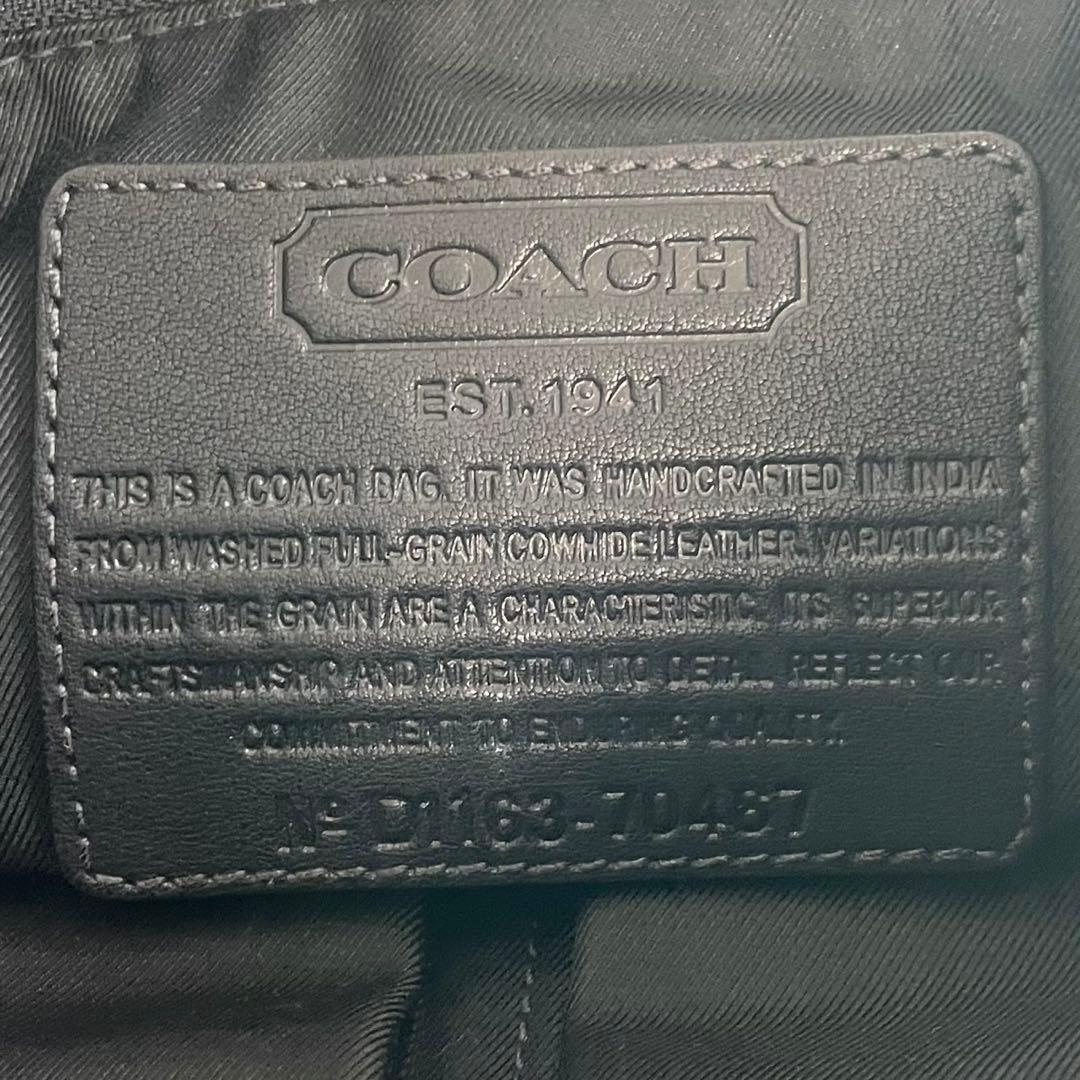 高級　COACH コーチ　メッセンジャーバッグ　レザー　フラップ　70487