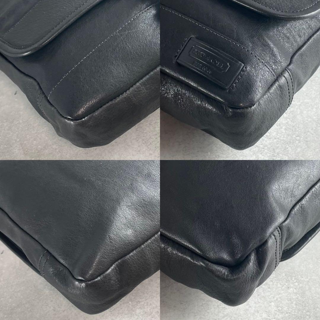 高級　COACH コーチ　メッセンジャーバッグ　レザー　フラップ　70487