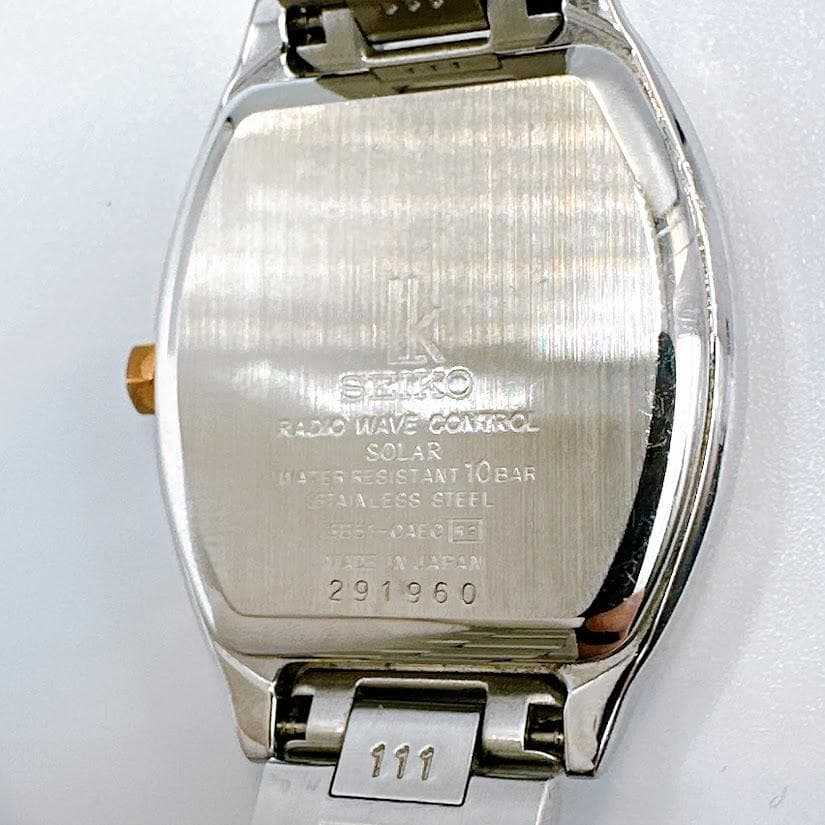 美品 セイコー ルキア 電波ソーラー レディース腕時計 ピンク トノー