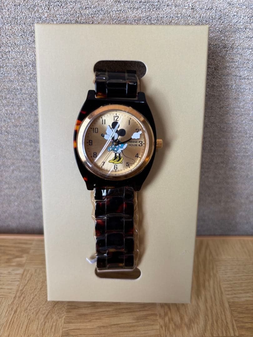 【新品電池交換済】Mickey ミニー　腕時計　ディズニー　べっこう　２本セット