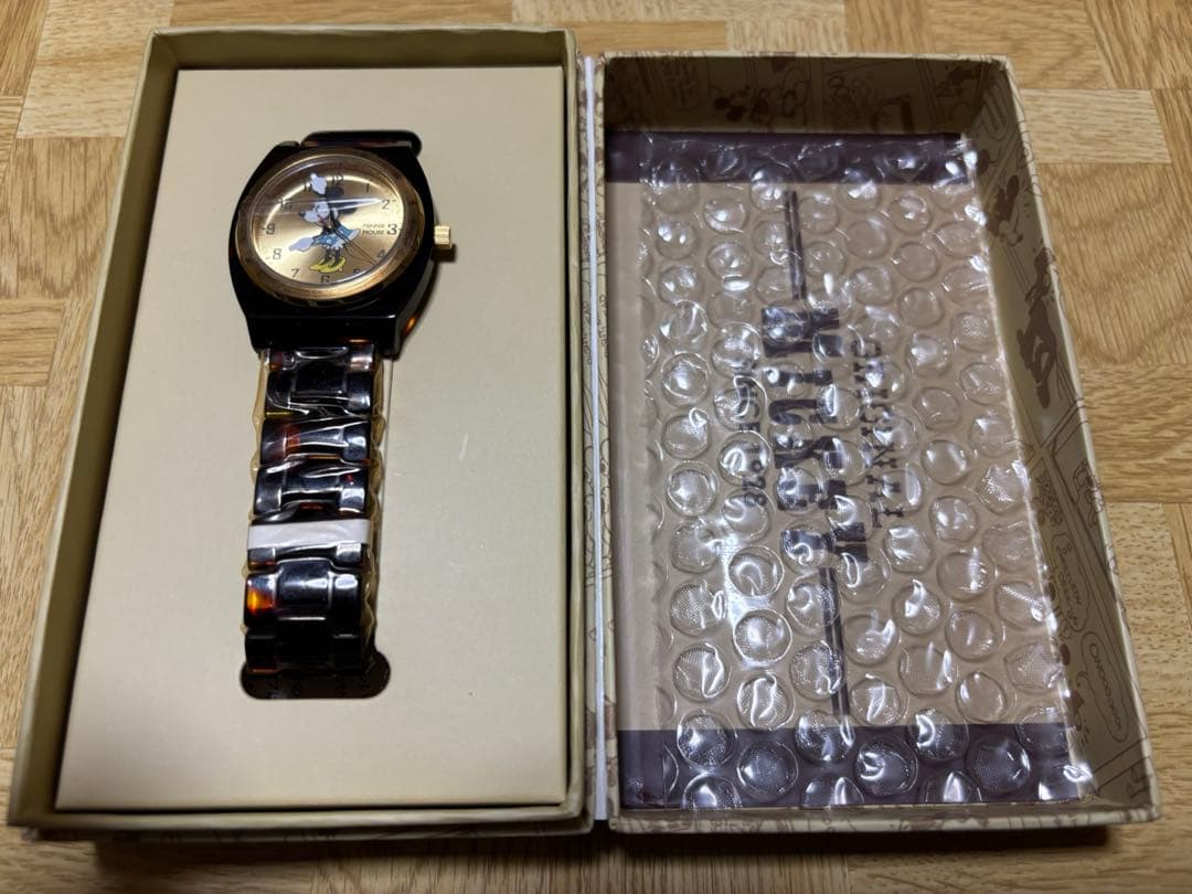 【新品電池交換済】Mickey ミニー　腕時計　ディズニー　べっこう　２本セット