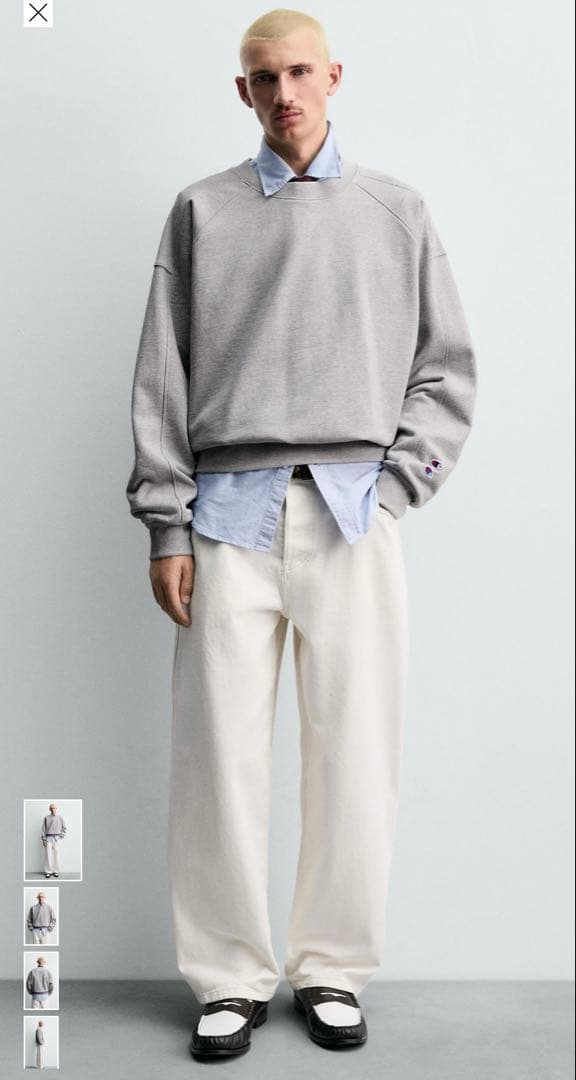 CHAMRION × ZARA パッチ クルーネック スウェット【竹内涼真着用】