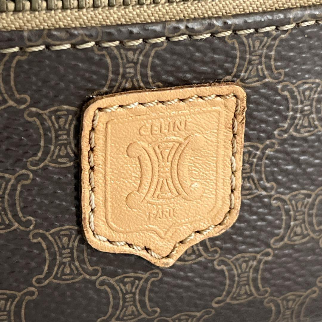 セリーヌ　バニティバッグ　チェーン　マカダム柄　トリオンフ　化粧ポーチ　PVC