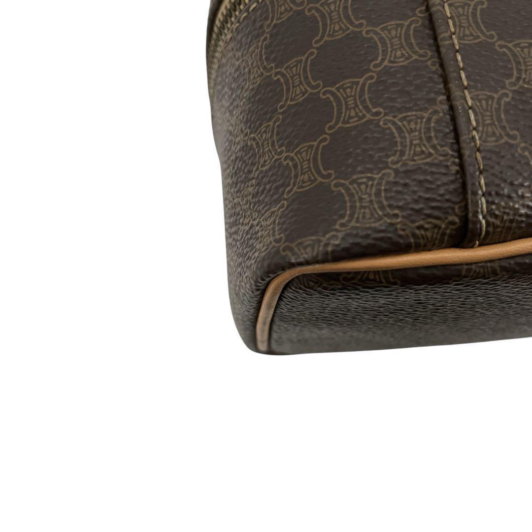 セリーヌ　バニティバッグ　チェーン　マカダム柄　トリオンフ　化粧ポーチ　PVC