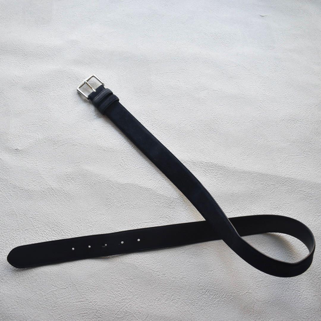 Loro Piana アルサベル スエードベルト 85/34 クラシックブルー