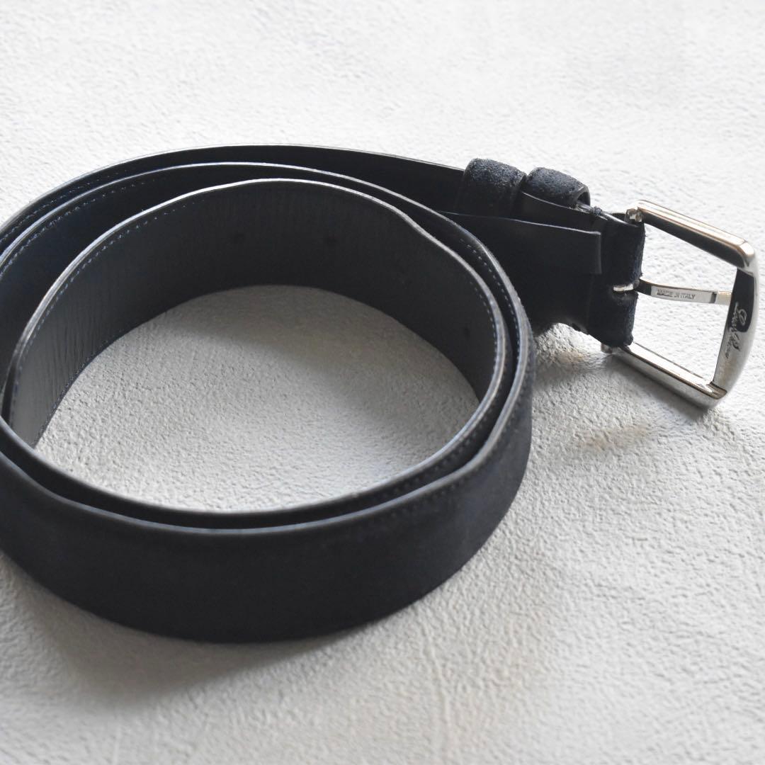 Loro Piana アルサベル スエードベルト 85/34 クラシックブルー