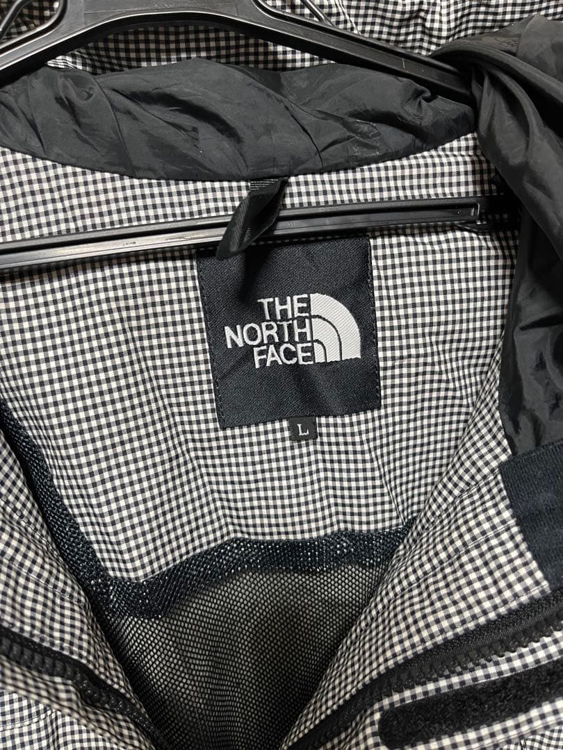 THE NORTH FACE スクープジャケット ギンガムチェック 白 黒 L