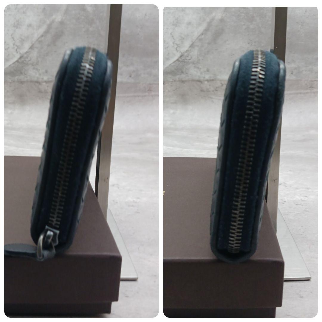 ✨美品✨ ボッテガ ヴェネタ イントレチャート ラウンド 長財布 ブラック