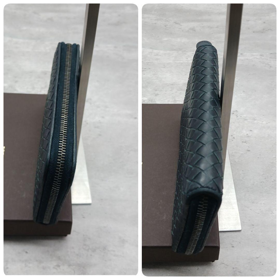 ✨美品✨ ボッテガ ヴェネタ イントレチャート ラウンド 長財布 ブラック