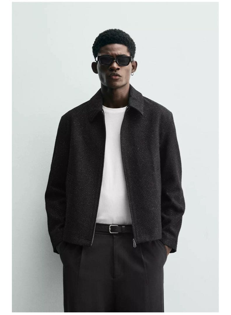 ZARAシャイニーテクスチャージャケット