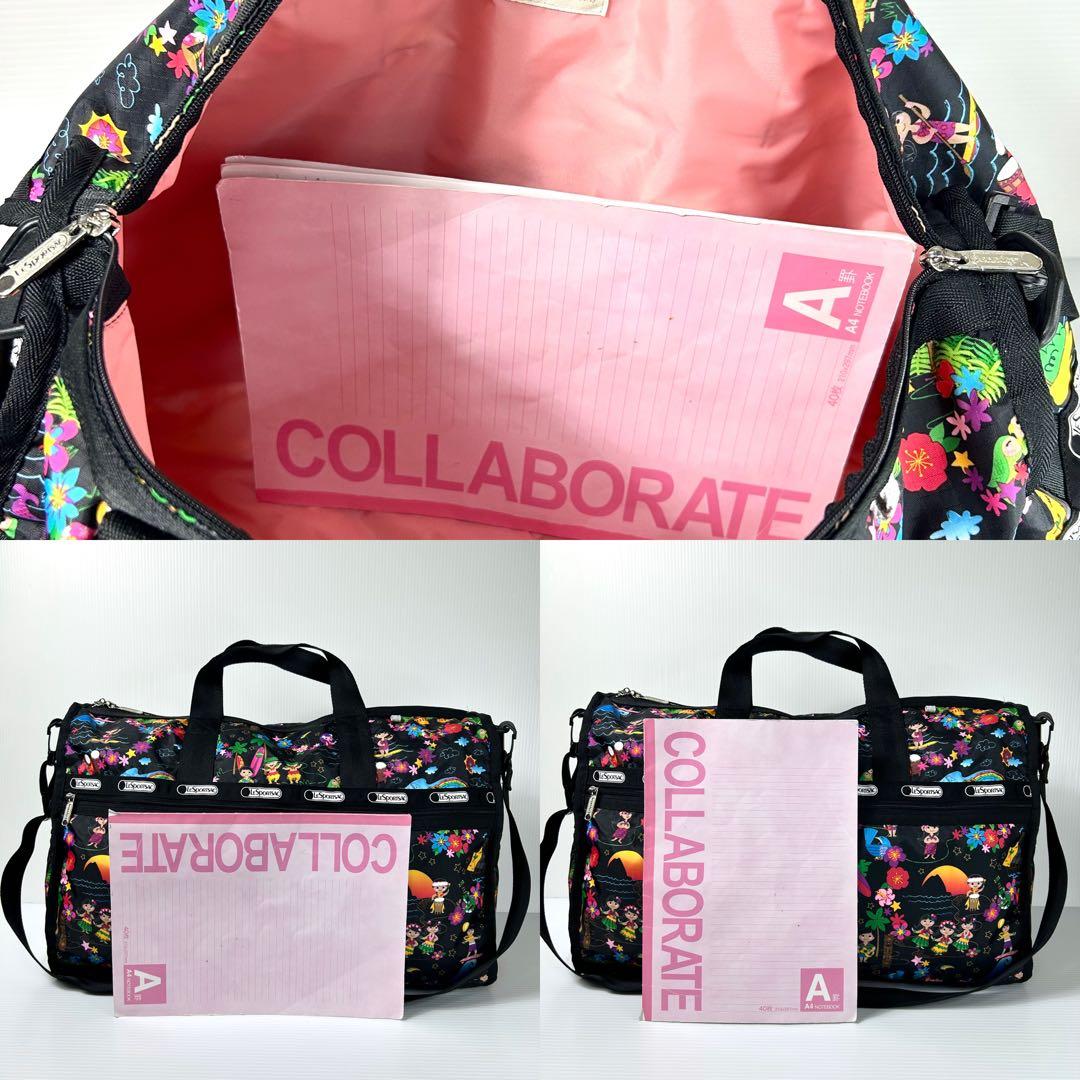 希少 超美品☆LeSportsac ボストン コラボ スモールワールド ブラック