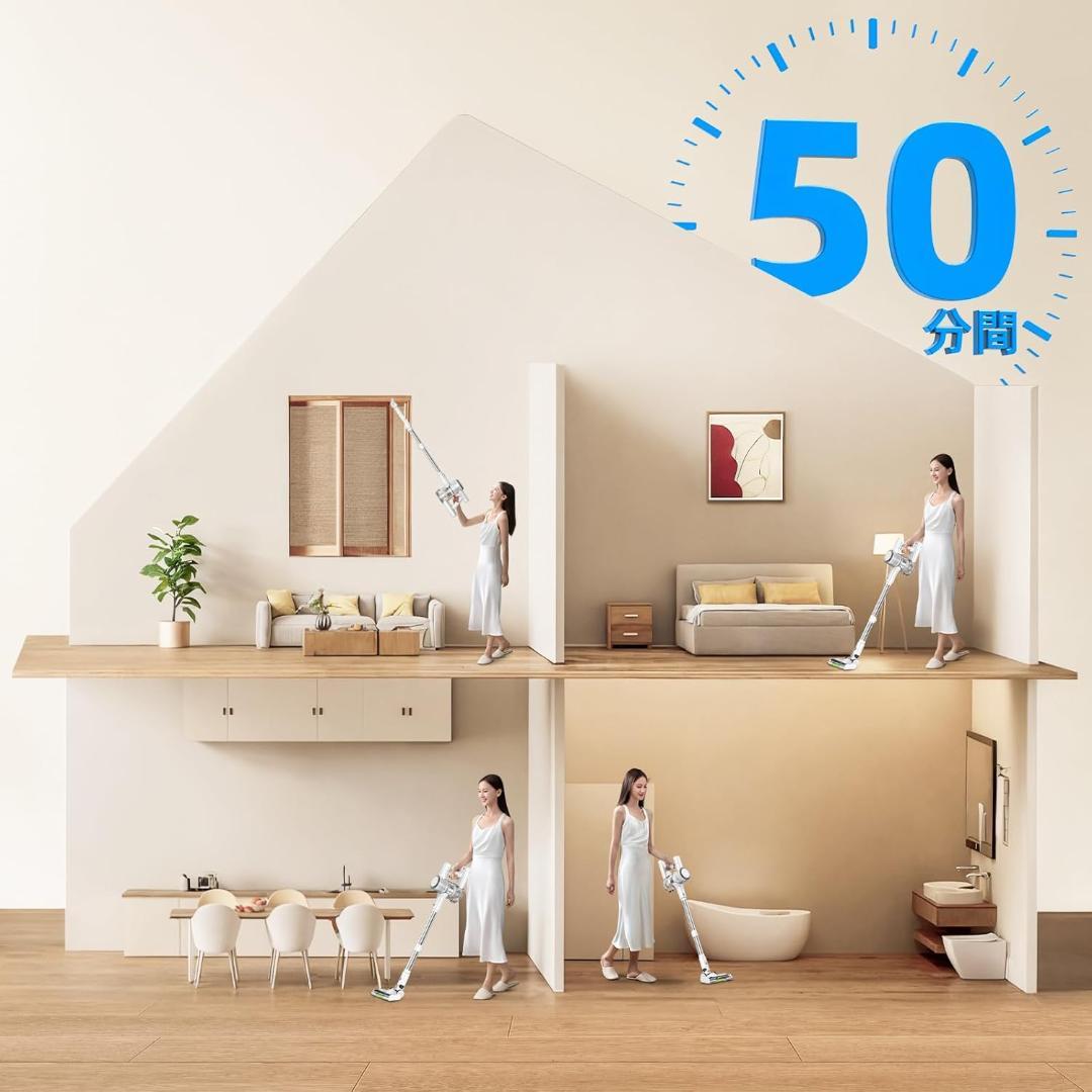 70【新品】掃除機 コードレス LEDライト付 低騒音　軽量　サイクロン