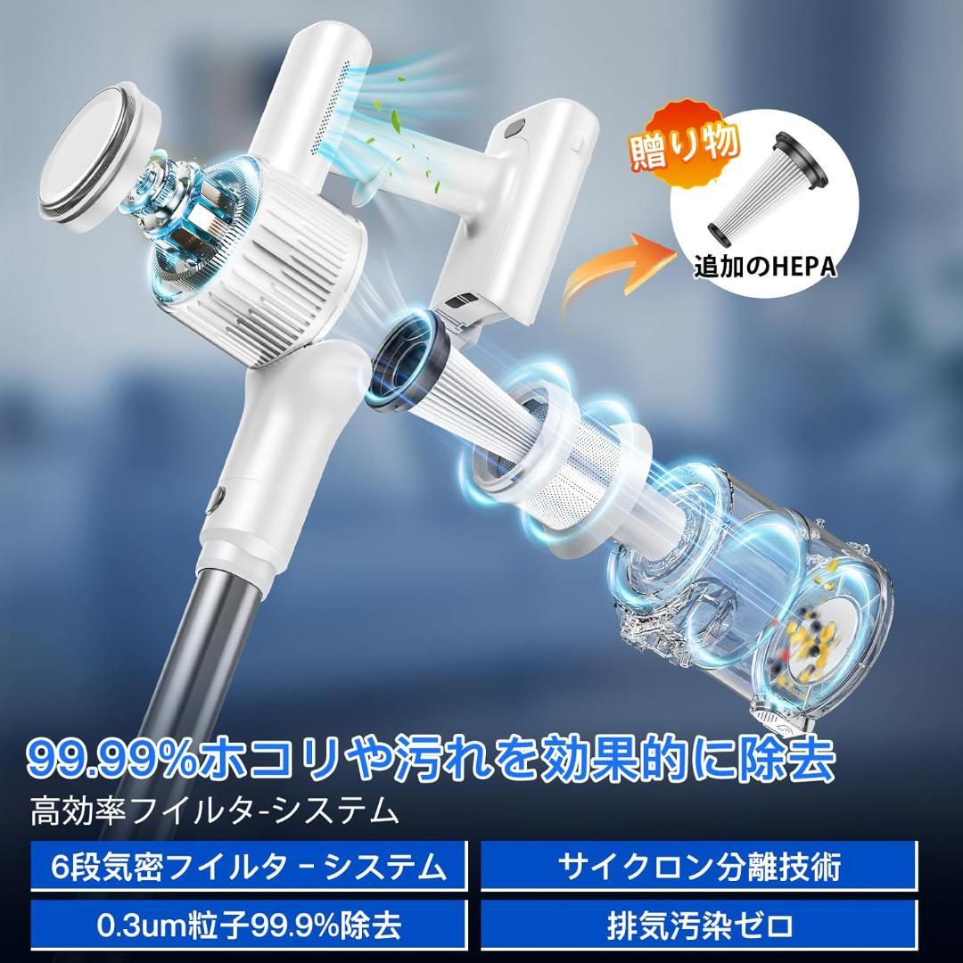 70【新品】掃除機 コードレス LEDライト付 低騒音　軽量　サイクロン