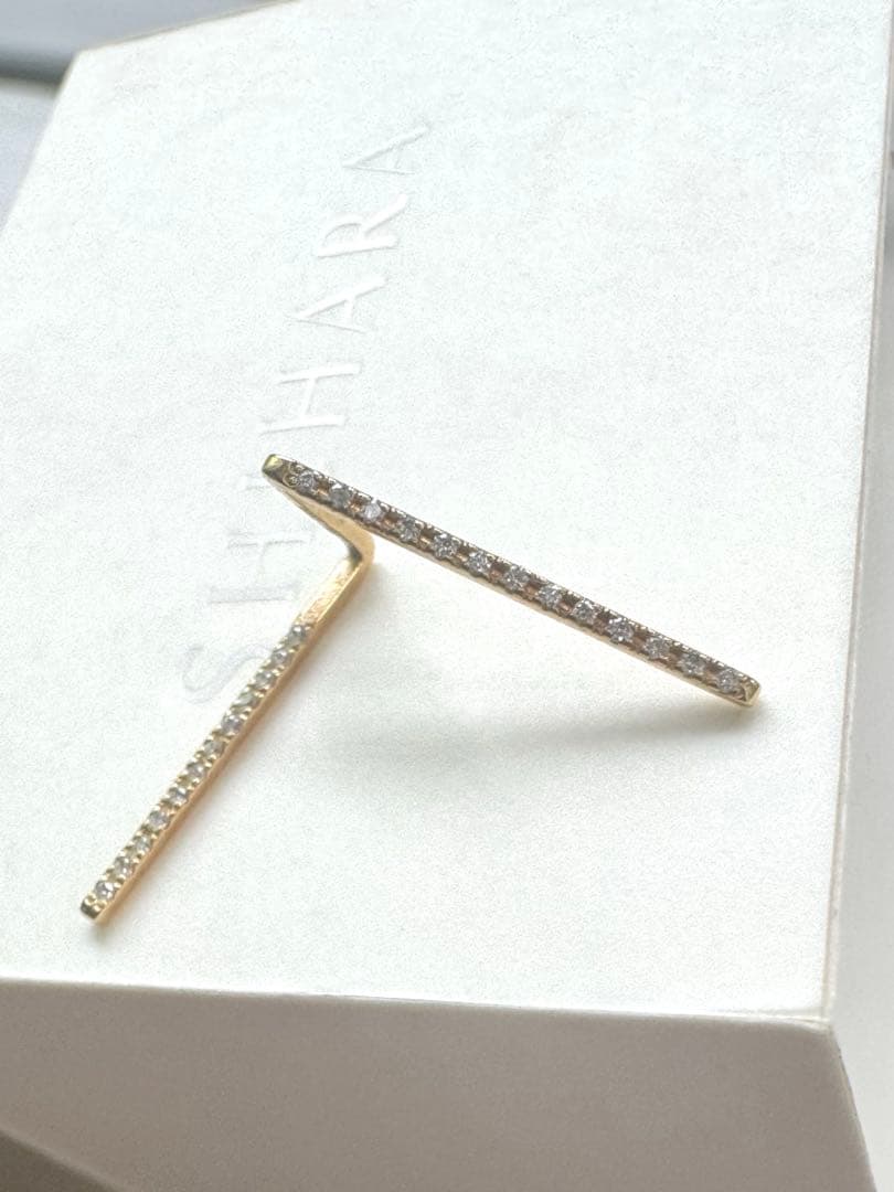 SHIHARA ダイヤモンド　ポスト　ピアス　イエローゴールド K18 シハラ