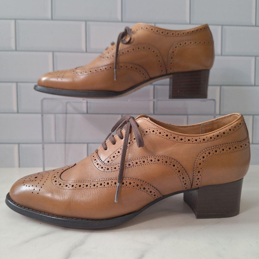 【良品】 REGAL リーガル ウイングチップ ヒールパンプス 23.5 牛革