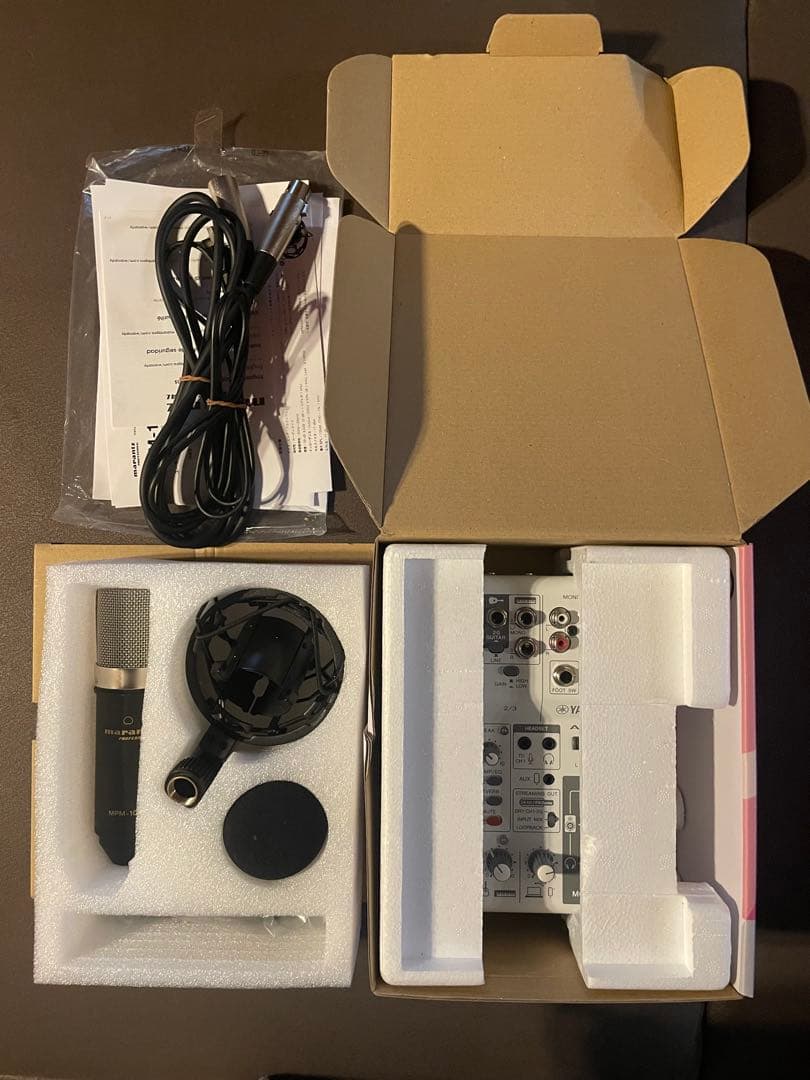 購入履歴記載ミキサーAG03、マランツコンデンサーマイク、スタンド、変換アダプタ