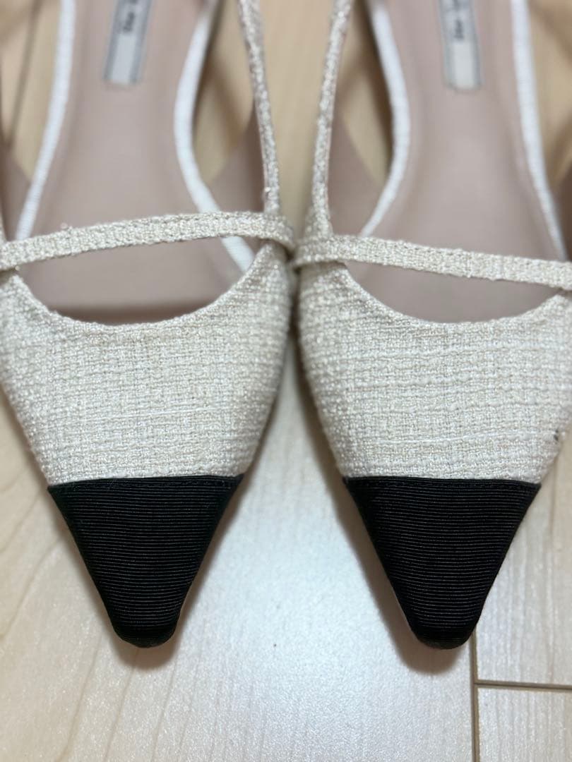 靴 Tweed Slingback Flats Her lip to