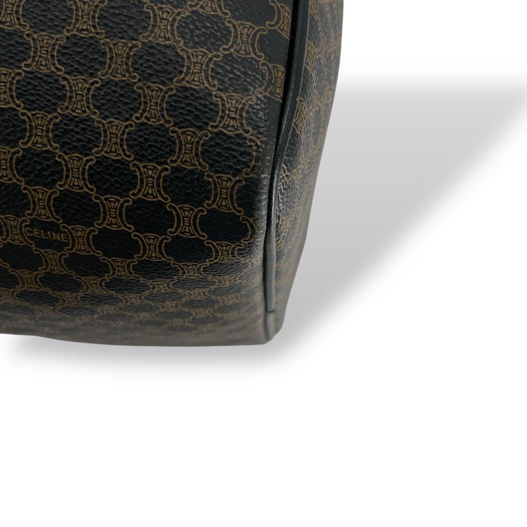 セリーヌ　ボストンバッグ　黒マカダム　トリオンフ　南京錠　旅行カバン　PVC