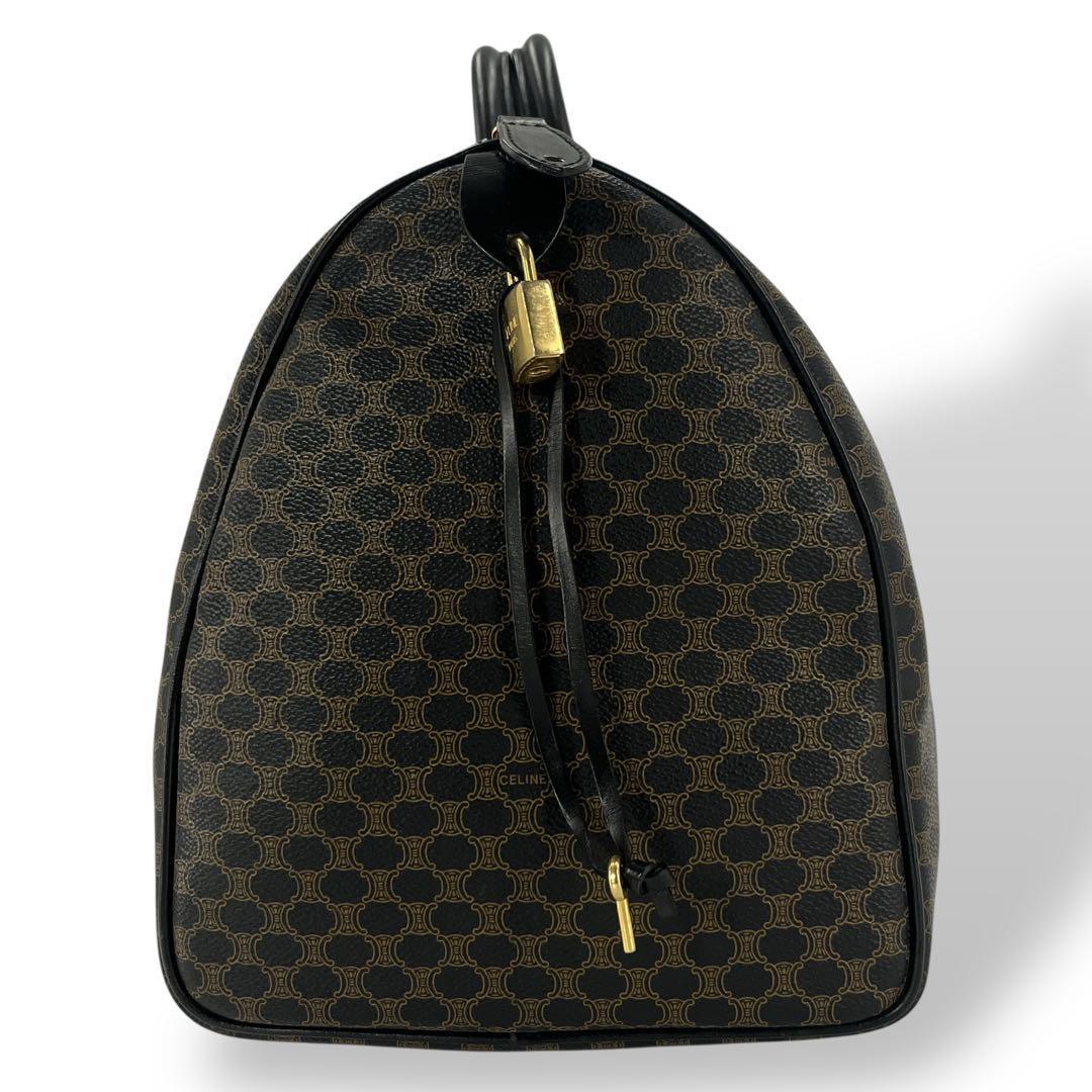 セリーヌ　ボストンバッグ　黒マカダム　トリオンフ　南京錠　旅行カバン　PVC