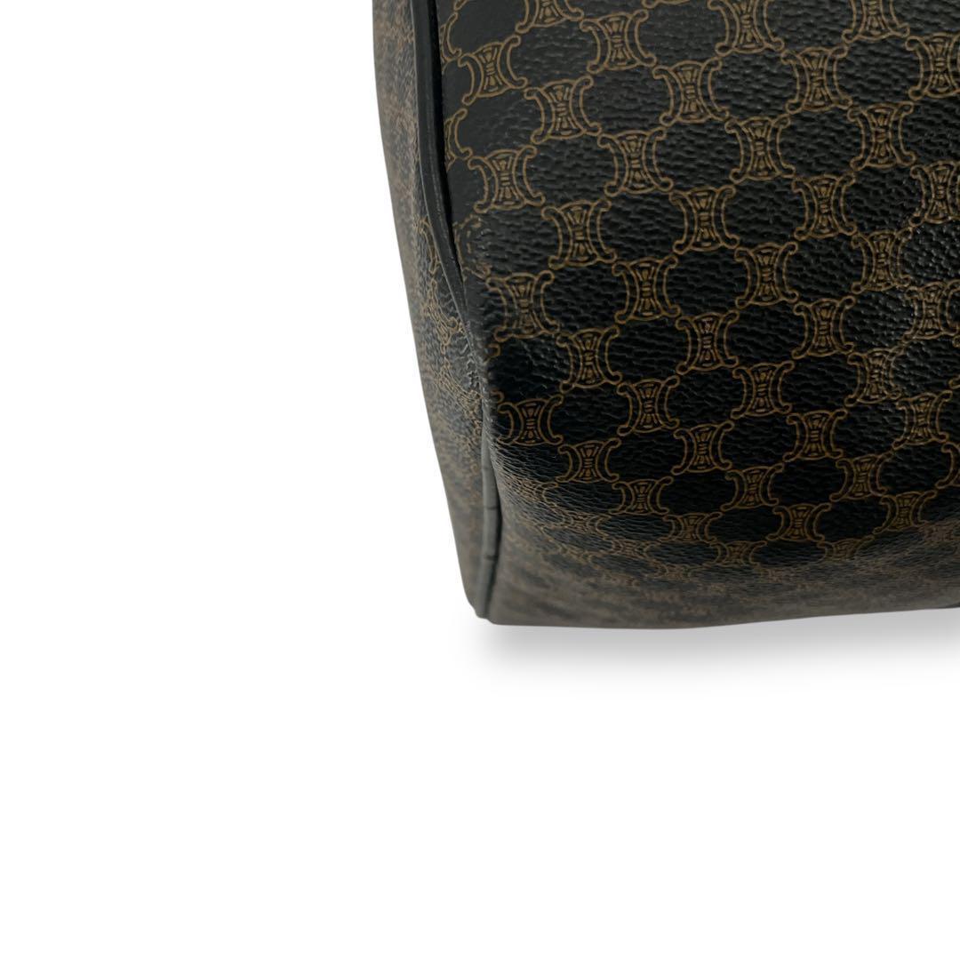 セリーヌ　ボストンバッグ　黒マカダム　トリオンフ　南京錠　旅行カバン　PVC