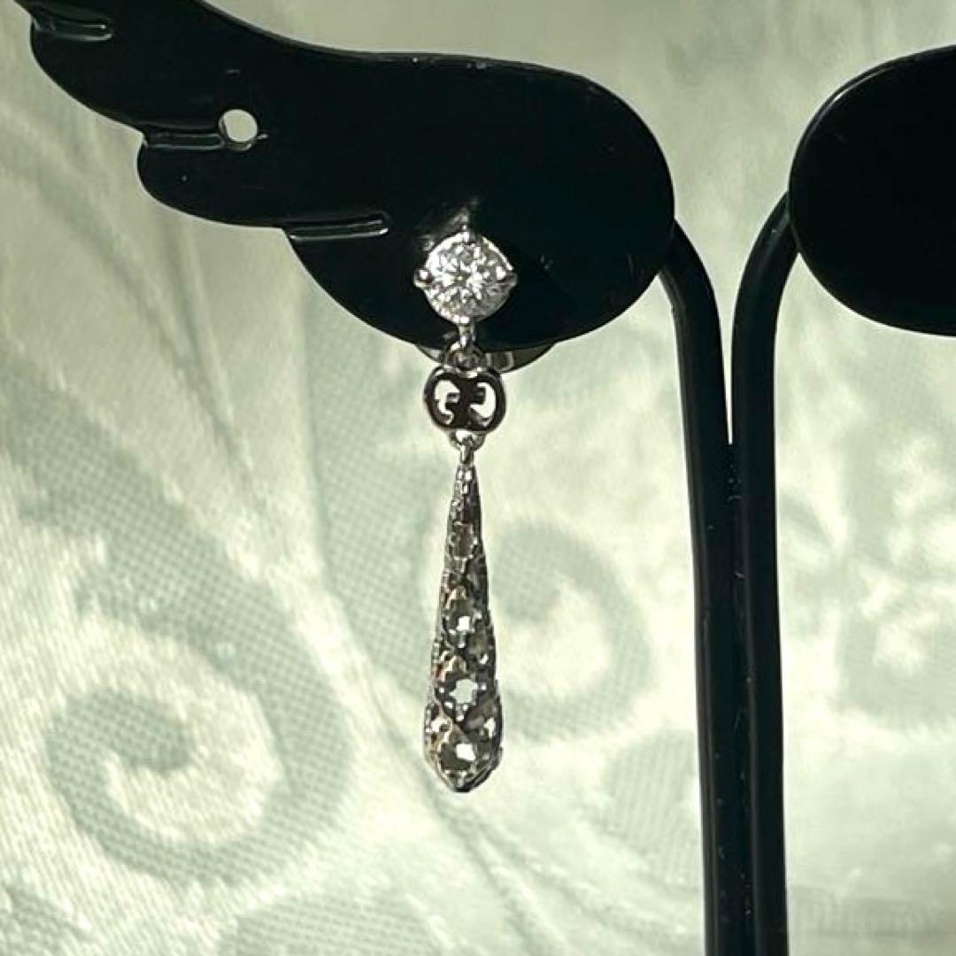 GUCCI グッチ ディアマンティッシマ ピアス 片耳用 K18WG ダイヤ