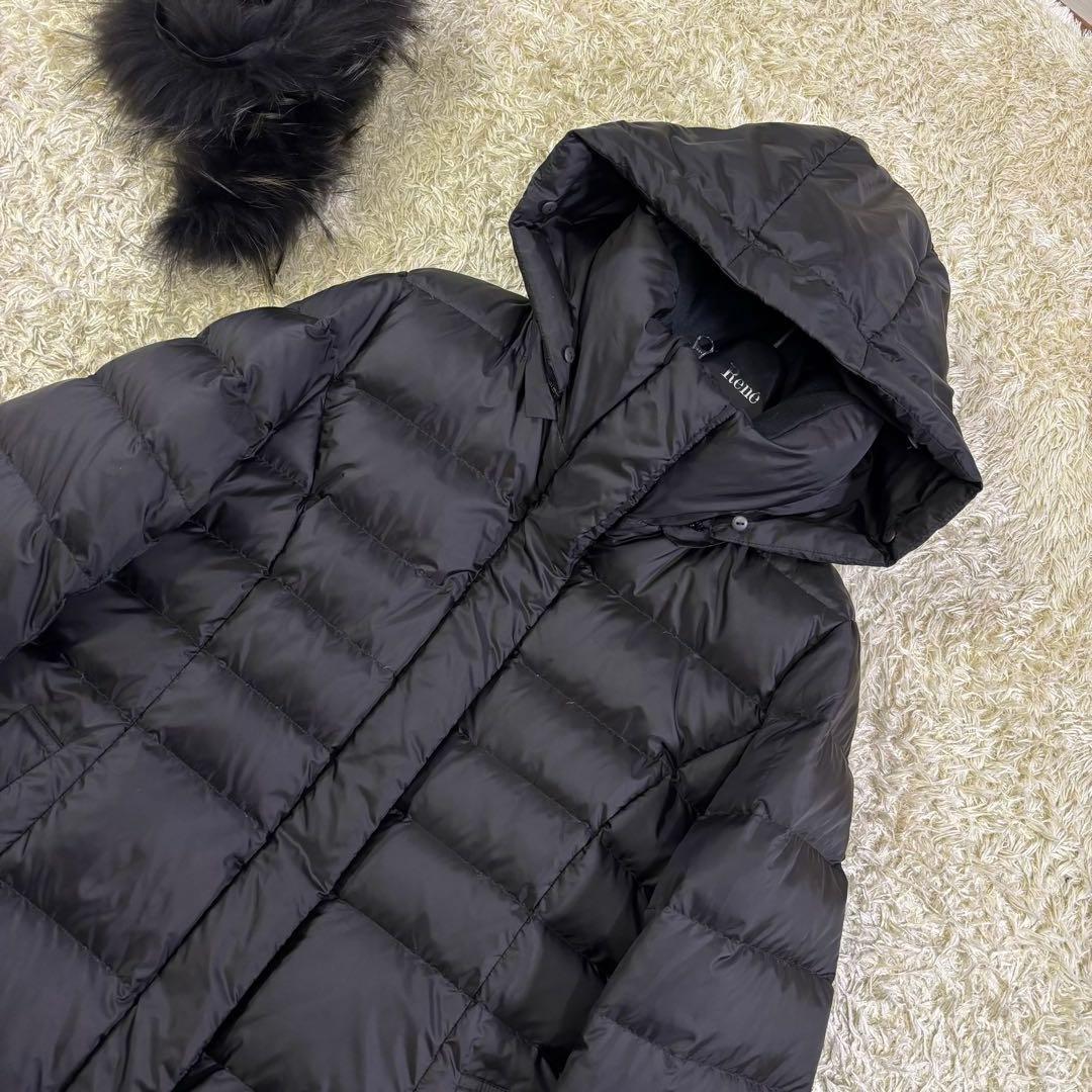 23区　大きいサイズ　ラクーンファー　3way フード　ダウンコート　42