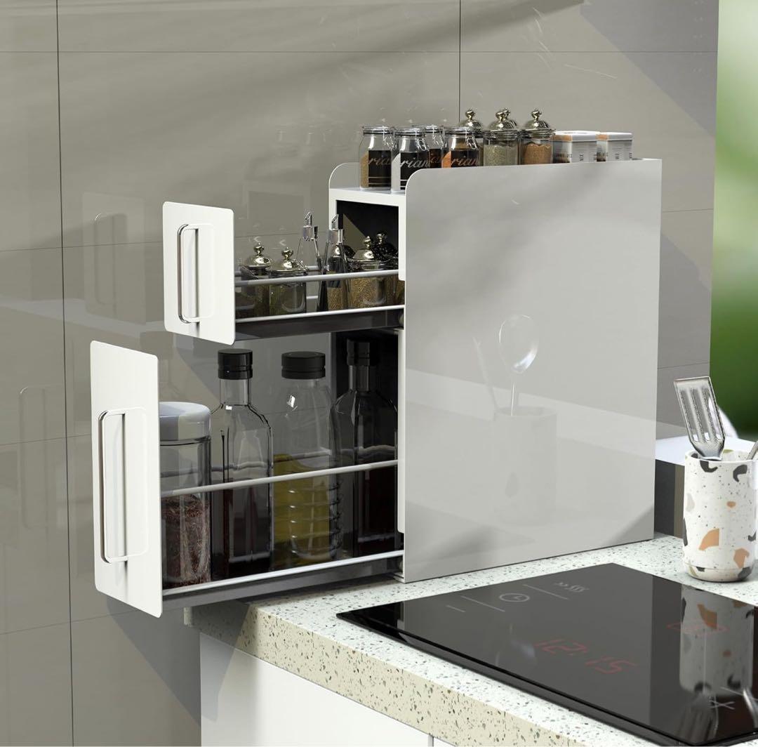 ママ倉 隠せる調味料ラック 2段 キッチンラック