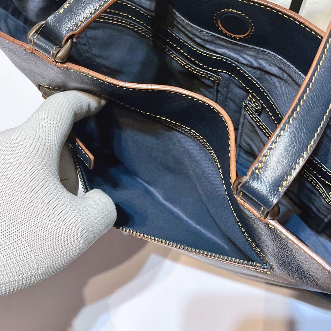 マザーハウス ロゴ刻印 レザー ビジネスバッグ トートバッグ ハンドバッグ A4