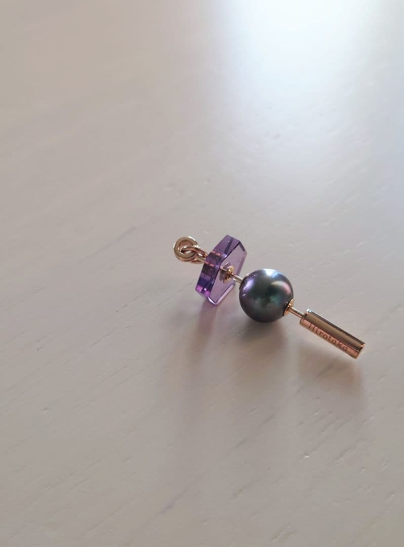 Hirotaka アメジスト スピアピアス用パーツ K18 ヘキサゴン
