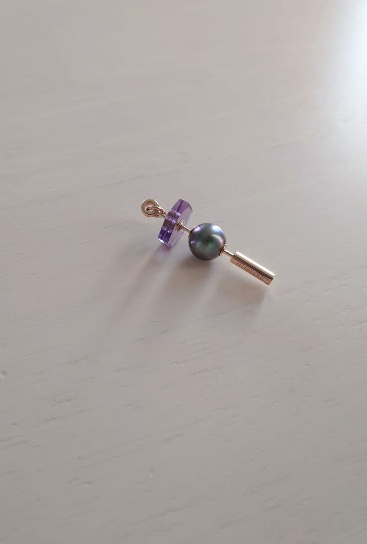 Hirotaka アメジスト スピアピアス用パーツ K18 ヘキサゴン