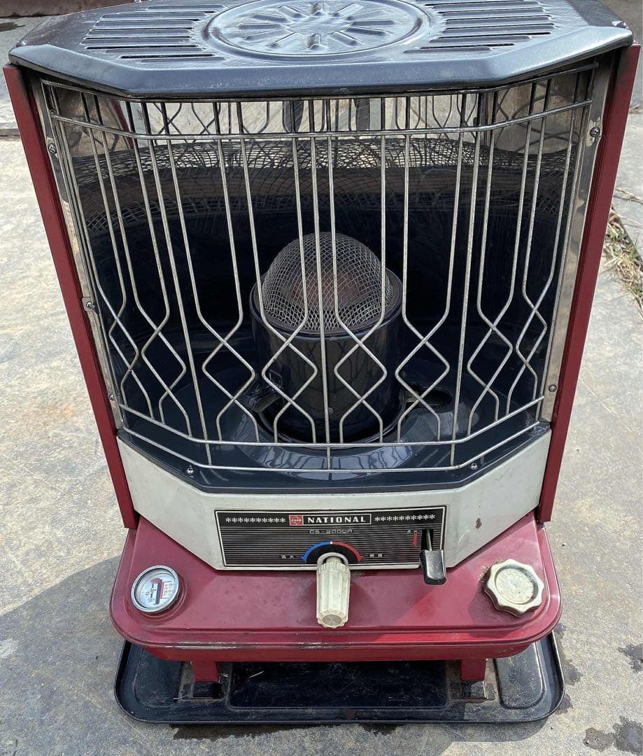 NATIONAL ストーブ 赤 メッシュカバー付き