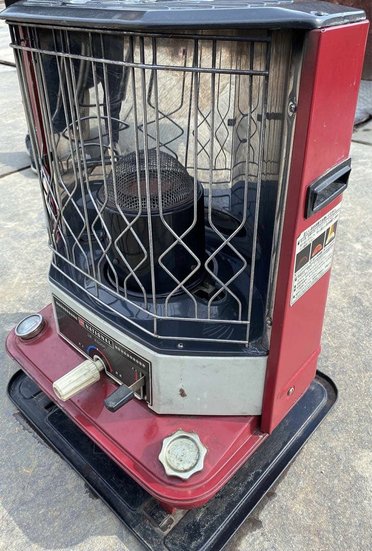 NATIONAL ストーブ 赤 メッシュカバー付き